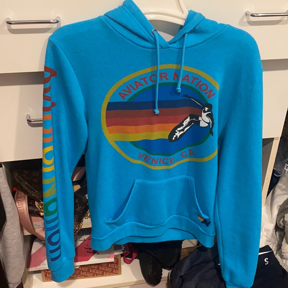 Blue Aviator Nation Hoodie Small